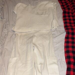 Sincerely Jules cream knit short sleeve matching set